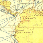 National Geographic Submarine Cables & Steam Vessels 1905 digital map