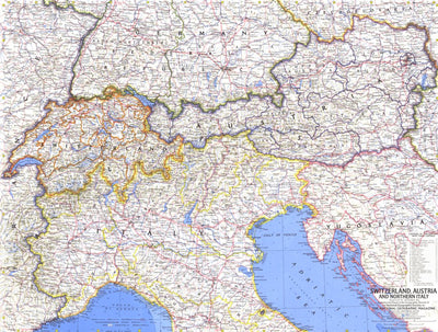 National Geographic Switzerland, Austria, & Northern Italy 1965 digital map