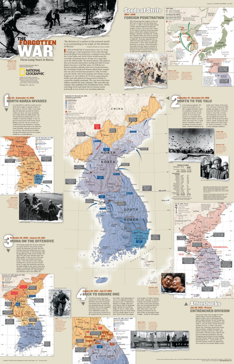 The Forgotten War: Three Long Years in Korea 2003 Map by National ...