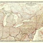 National Geographic The Great Lakes Region of the United States & Canada 1953 digital map