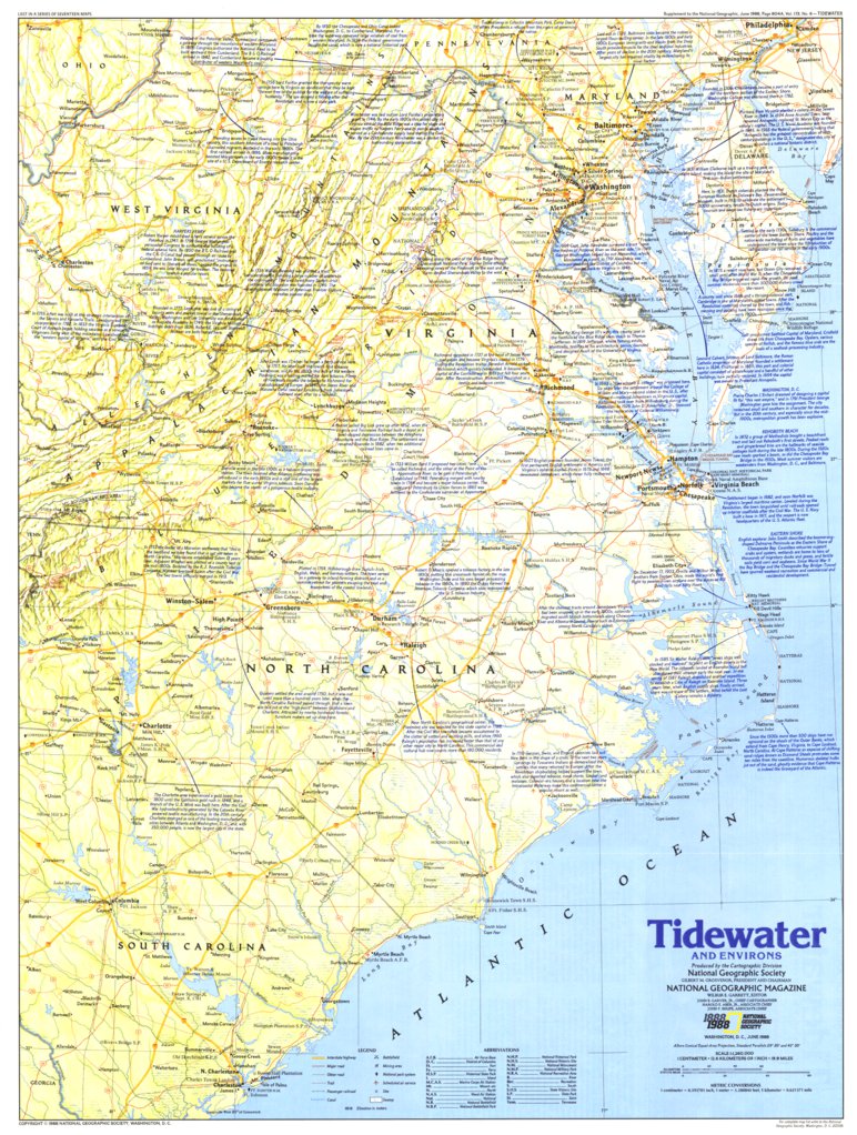 Tidewater & Environs 1988 Map by National Geographic | Avenza Maps