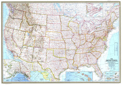 National Geographic United States 1968 digital map