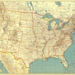 National Geographic United States Of America 1933 digital map