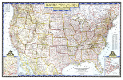 National Geographic United States Of America 1946 digital map