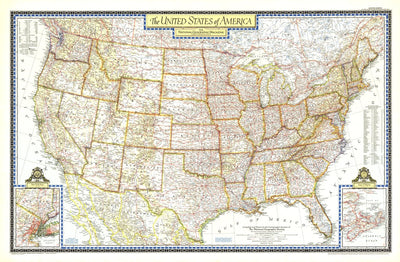 National Geographic United States Of America 1951 digital map
