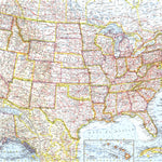 National Geographic United States Of America 1961 digital map