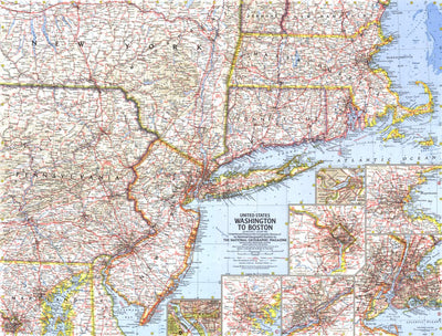 National Geographic United States Washington To Boston 1962 digital map