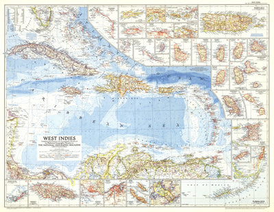 National Geographic West Indies 1954 digital map