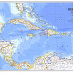 National Geographic West Indies & Central America 1981 digital map