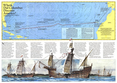 National Geographic Where Did Columbus Discover America? 1986 digital map