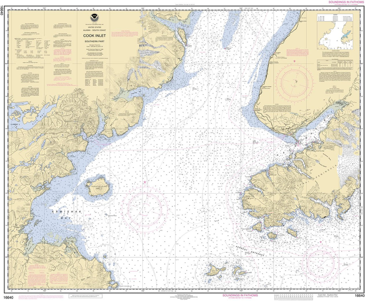 Cook Inlet Southern Part Map by National Oceanographic & Atmospheric ...