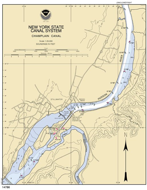 Hudson River - Hoosic River Map by National Oceanographic & Atmospheric ...