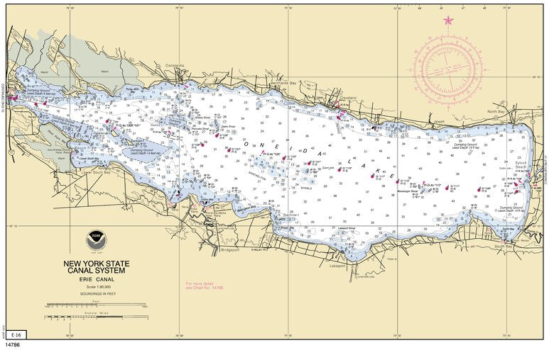 Onida Map Oneida Lake Map by National Oceanographic & Atmospheric Administration ...