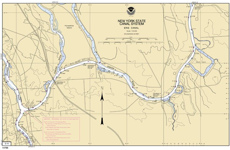 Oswego River - Oneida River Map by National Oceanographic & Atmospheric ...