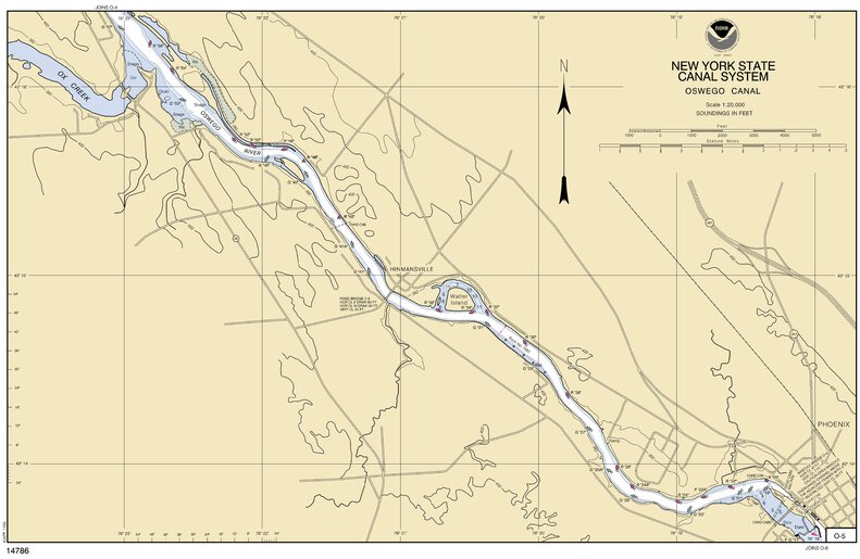 Oswego River - Ox Creek Map by National Oceanographic & Atmospheric ...