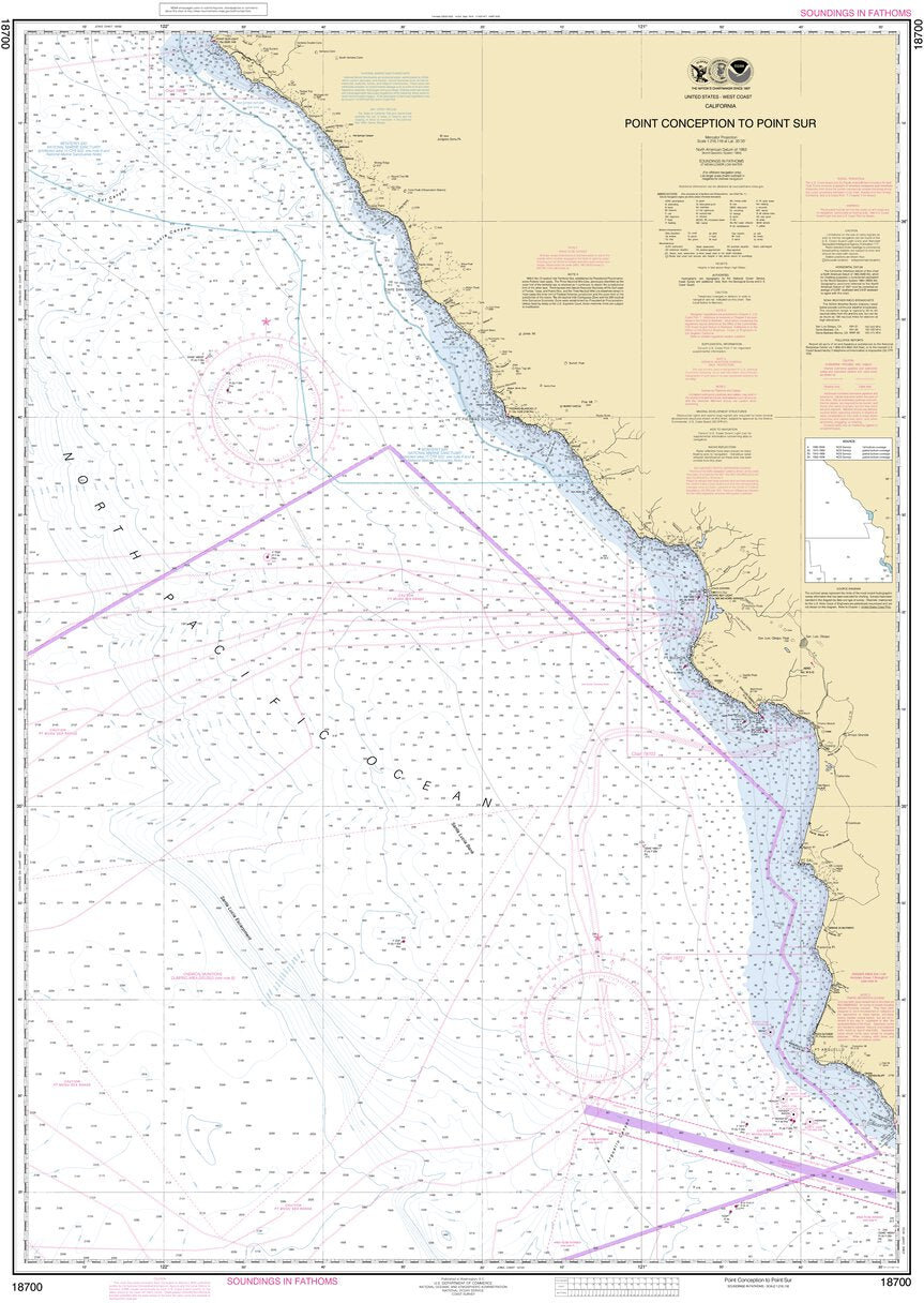Point Conception To Point Sur Map by National Oceanographic ...