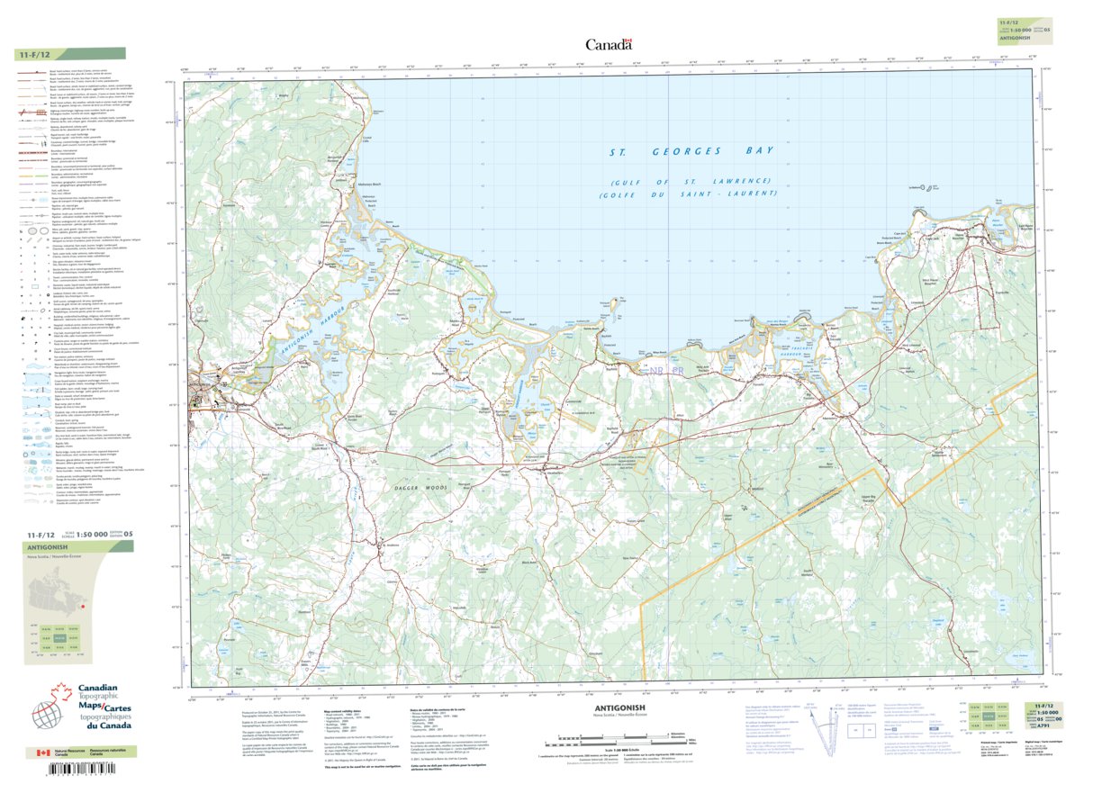Antigonish, NS (011F12 CanTopo) Map by Natural Resources Canada