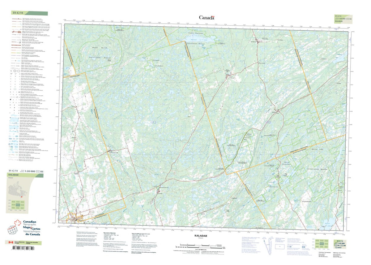 Kaladar, ON (031C11 CanTopo) Map by Natural Resources Canada | Avenza Maps