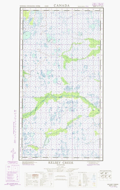 Natural Resources Canada Kelsey Creek West, MB (054K03 CanMatrix) digital map