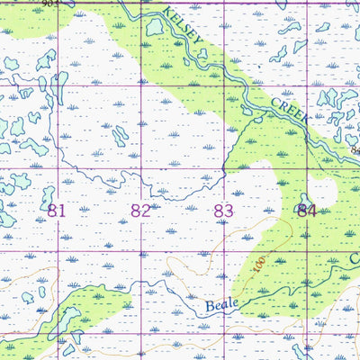 Natural Resources Canada Kelsey Creek West, MB (054K03 CanMatrix) digital map