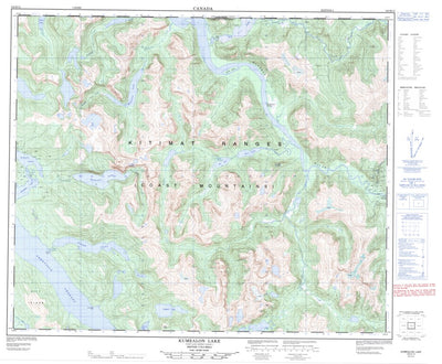 Natural Resources Canada Kumealon Lake, BC (103H13 CanMatrix) digital map