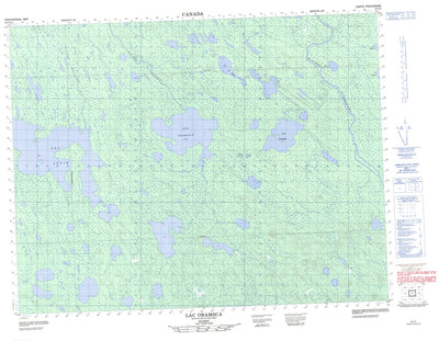 Natural Resources Canada Lac Obamsca, QC (032L08 CanMatrix) digital map