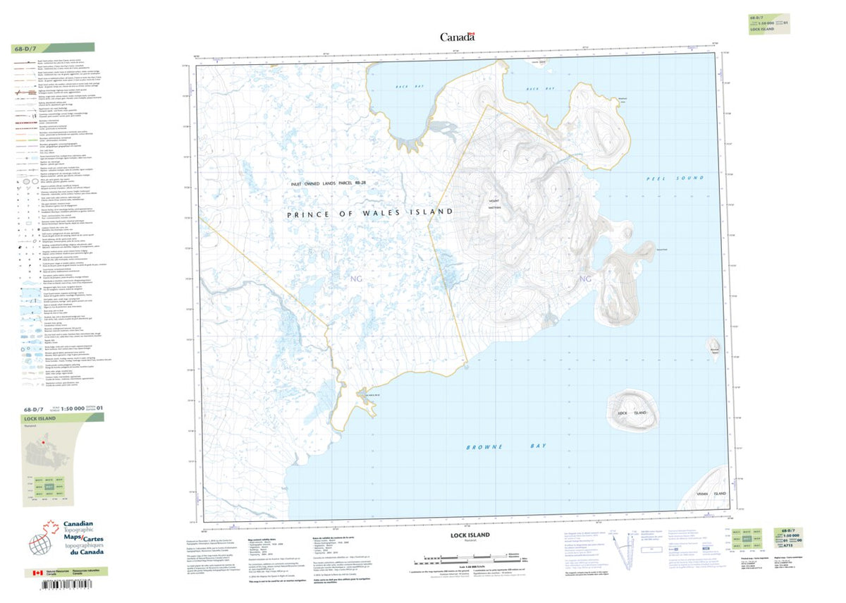 Lock Island (068D07 CanTopo) Map by Natural Resources Canada | Avenza Maps