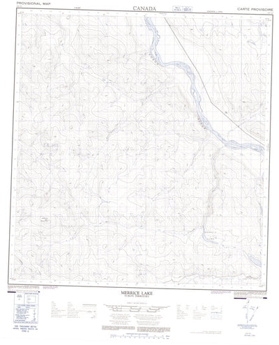 Natural Resources Canada Merrice Lake, YT (115I07 CanMatrix) digital map