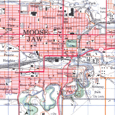Natural Resources Canada Moose Jaw, SK (072I05 CanMatrix) digital map