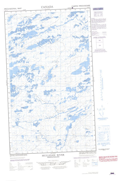 Natural Resources Canada Mulligan River East, NL (013K01 CanMatrix) digital map