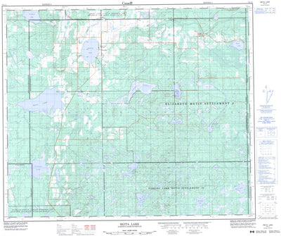 Natural Resources Canada Reita Lake, AB (073L01 CanMatrix) digital map