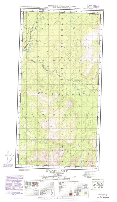 Natural Resources Canada Swan Lake East, BC (104O14 CanMatrix) digital map
