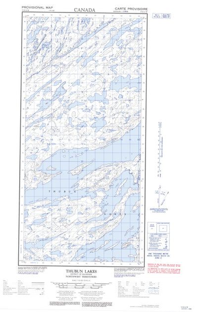 Natural Resources Canada Thubun Lakes West, NT (075E12 CanMatrix) digital map
