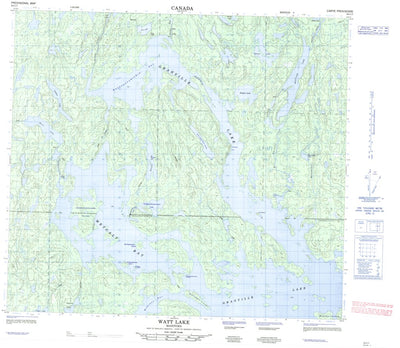 Natural Resources Canada Watt Lake, MB (064C07 CanMatrix) digital map