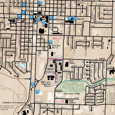 Nevada Department of Transportation Carson City Area Map digital map