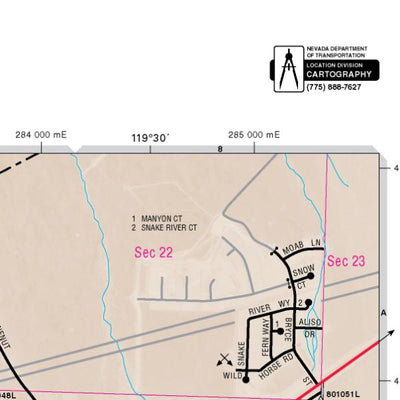 Nevada Department of Transportation Dayton Area Map digital map