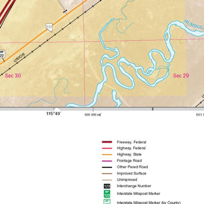 Nevada Department of Transportation Elko Area Map digital map