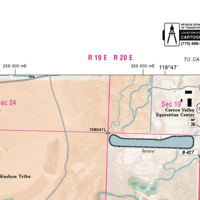 Nevada Department of Transportation Genoa Area Map digital map