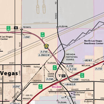 Nevada Department of Transportation Las Vegas Metro Northeast Area Map digital map