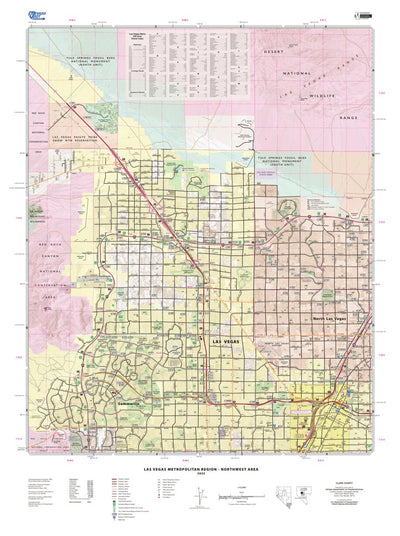 Nevada Department of Transportation Las Vegas Metro Northwest Area Map digital map
