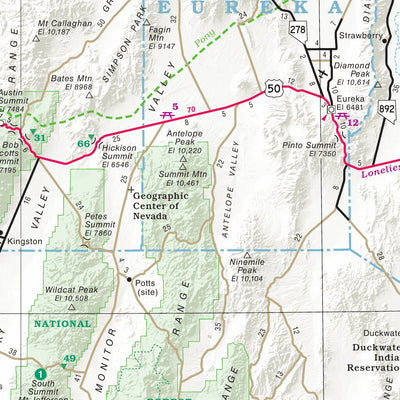 Nevada Department of Transportation Official Nevada Highway Map 2019-2020 digital map