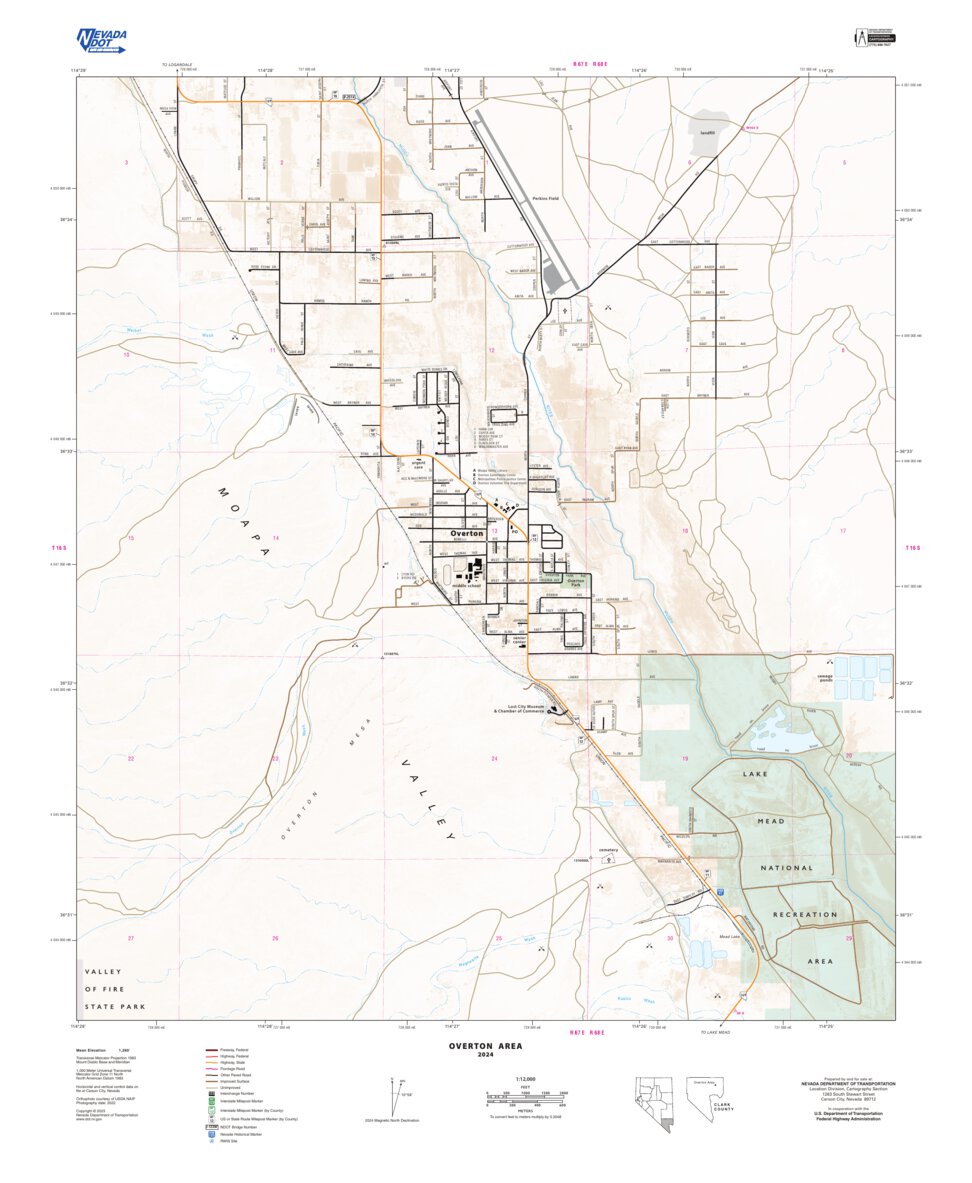 Overton Area Map by Nevada Department of Transportation | Avenza Maps