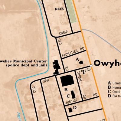 Nevada Department of Transportation Owyhee Area Map digital map