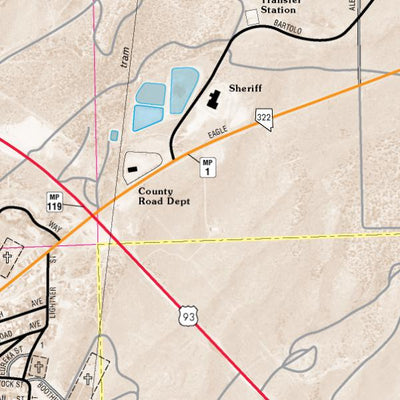 Nevada Department of Transportation Pioche Area Map digital map