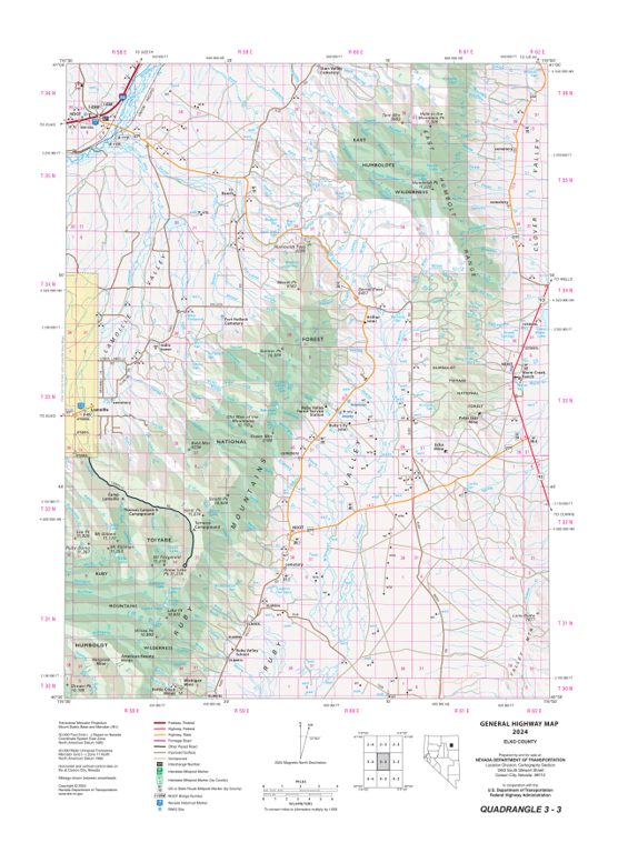Quad 0303 - Ruby Mountains Map by Nevada Department of Transportation ...