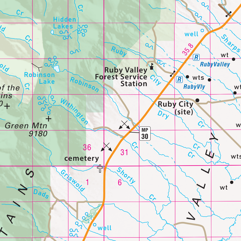 Ruby Rpad Map Quad 0303 - Ruby Mountains Map by Nevada Department of Transportation ...