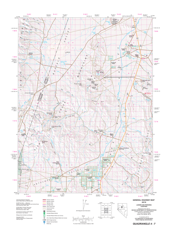 Quad 0407 - Reese River Valley Map by Nevada Department of