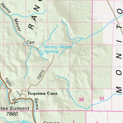 Nevada Department of Transportation Quad 0606 - Toquima Range digital map