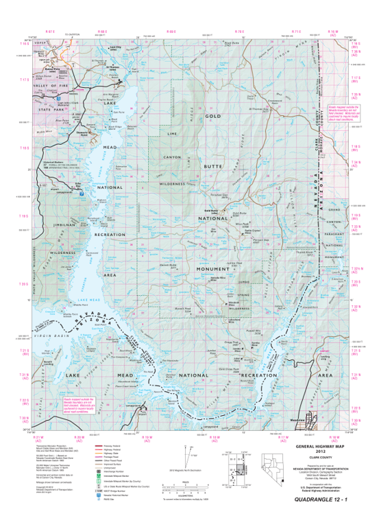 Quad 1201 - Lake Mead National Recreation Area Map by Nevada