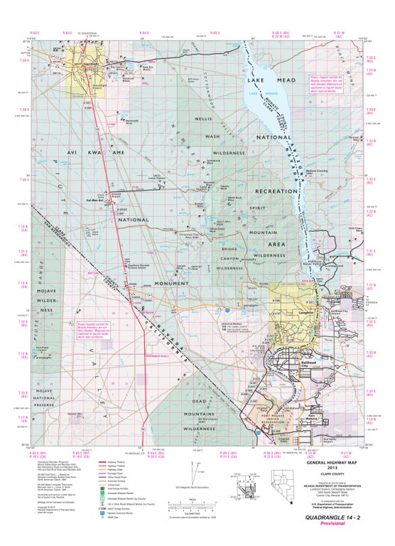 Quad 1402 - Laughlin Map by Nevada Department of Transportation